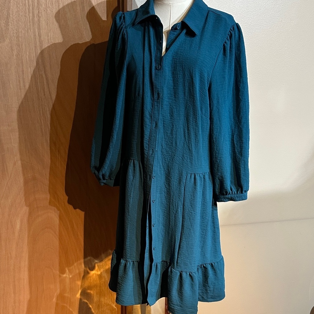 Chic Teal Long Sleeve Dress tahari nwt
